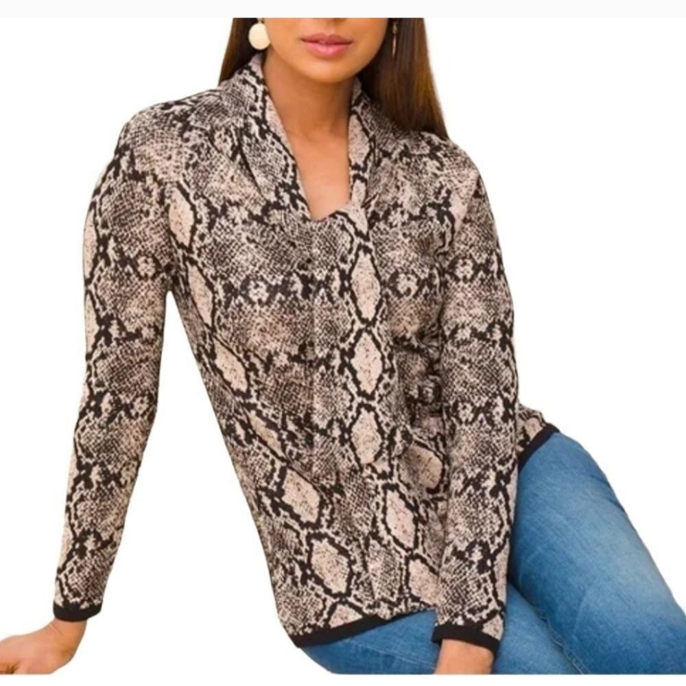 Chico's Double Espresso Python-Print Removable Ti… - image 6